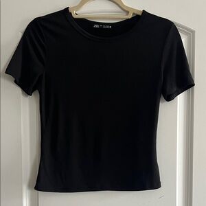 Zara Classic Black Short Sleeve Top